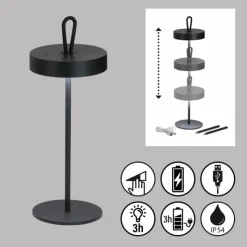 FHL easy Lampe de table Dord LED Noir, 1 lumière* Lampes À Poser