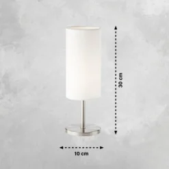 Lampes En Tissu-FHL easy Lampe de table Kira Nickel mat, 1 lumière