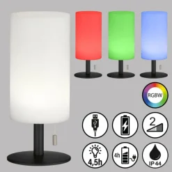 FHL easy Lampe de table Larino LED Anthracite, 1 lumière, Changeur de couleurs* Lampes À Poser