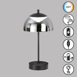 Suspension Verre Fumé-FHL easy Lampe de table Riva LED Noir, 1 lumière