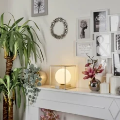 hofstein Lampe de table Finnseter Champagne, 1 lumière