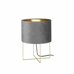 Lampes En Tissu-Luminaires Fischer & Honsel Lampe de table Fischer & Honsel Aura Or, 1 lumière