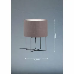 Lampes En Tissu-Luminaires Fischer & Honsel Lampe de table Fischer & Honsel Java Noir, 1 lumière