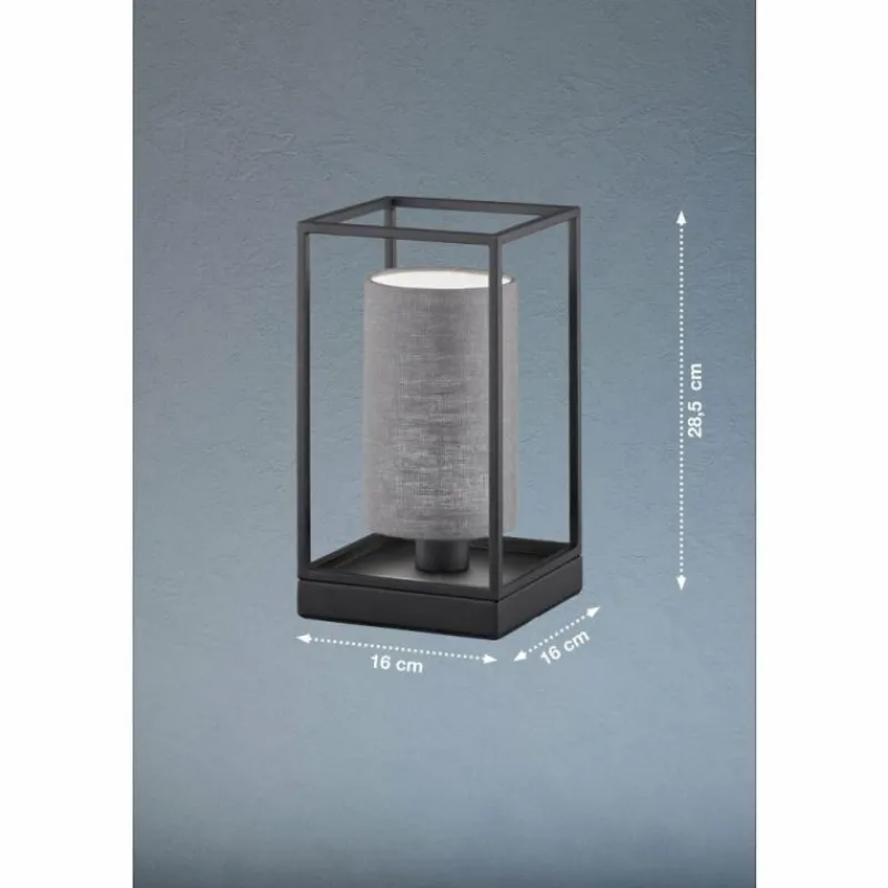 Lampes En Tissu-Luminaires Fischer & Honsel Lampe de table Fischer & Honsel Gilli Noir, 1 lumière