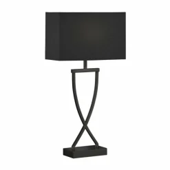 Lampes En Tissu-Luminaires Fischer & Honsel Lampe de table Fischer & Honsel Anni Noir, 1 lumière