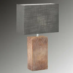 Lampes En Tissu-Luminaires Fischer & Honsel Lampe de table Fischer & Honsel Bronco Couleur bois, 1 lumière