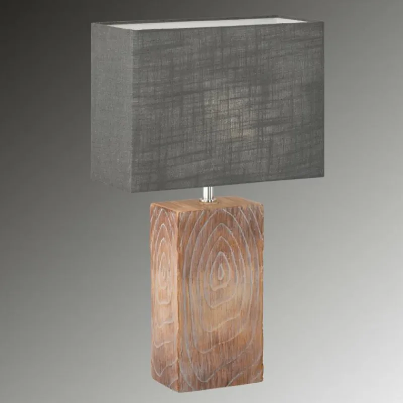 Lampes En Tissu-Luminaires Fischer & Honsel Lampe de table Fischer & Honsel Bronco Couleur bois, 1 lumière