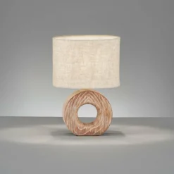 Lampes En Tissu-Luminaires Fischer & Honsel Lampe de table Fischer & Honsel Hanke Couleur bois, 1 lumière