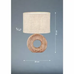 Lampes En Tissu-Luminaires Fischer & Honsel Lampe de table Fischer & Honsel Hanke Couleur bois, 1 lumière
