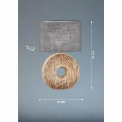 Lampes En Tissu-Luminaires Fischer & Honsel Lampe de table Fischer & Honsel Hanke Couleur bois, 1 lumière