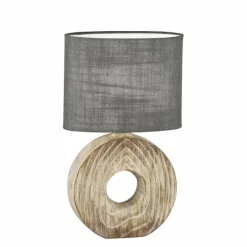 Lampes En Tissu-Luminaires Fischer & Honsel Lampe de table Fischer & Honsel Hanke Couleur bois, 1 lumière