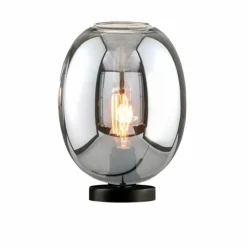 Suspension Verre Fumé-Luminaires Fischer & Honsel Lampe de table Fischer & Honsel Nayla Noir, 1 lumière