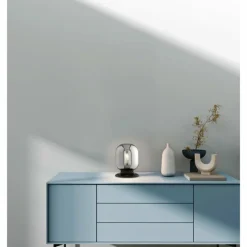 Suspension Verre Fumé-Luminaires Fischer & Honsel Lampe de table Fischer & Honsel Regi Noir, 1 lumière