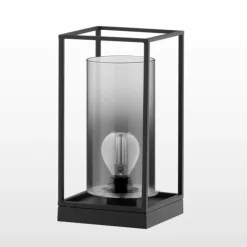 Suspension Verre Fumé-Luminaires Fischer & Honsel Lampe de table Fischer & Honsel Samu Noir, 1 lumière