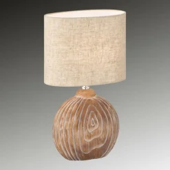 Lampes En Tissu-Luminaires Fischer & Honsel Lampe de table Fischer & Honsel Tobse Couleur bois, 1 lumière