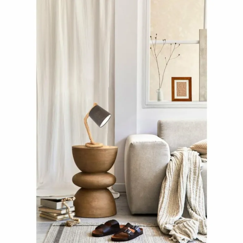 Lampes En Tissu-Luminaires Fischer & Honsel Lampe de table Fischer & Honsel Yara Écru, 1 lumière