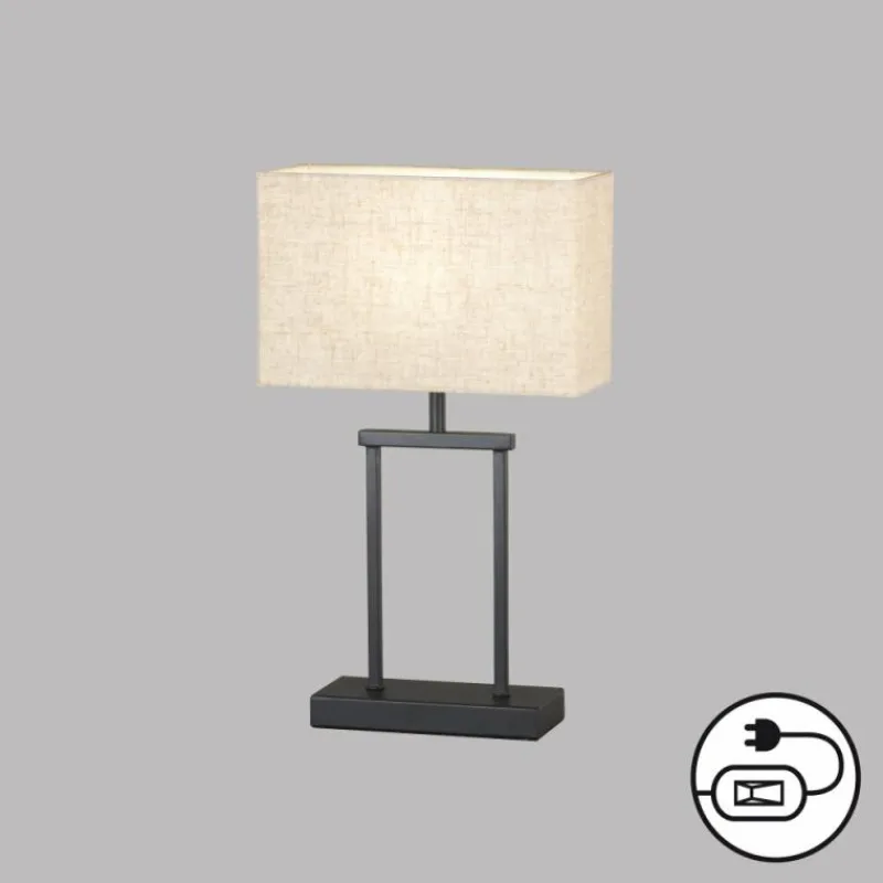 Lampes En Tissu-Luminaires Fischer & Honsel Lampe de table Fischer & Honsel Ann Noir, 1 lumière