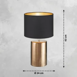 Lampes En Tissu-Luminaires Fischer & Honsel Lampe de table Fischer & Honsel Bronz Bronze, 1 lumière