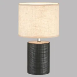 Lampes En Tissu-Luminaires Fischer & Honsel Lampe de table Fischer & Honsel Bois Noir, 1 lumière