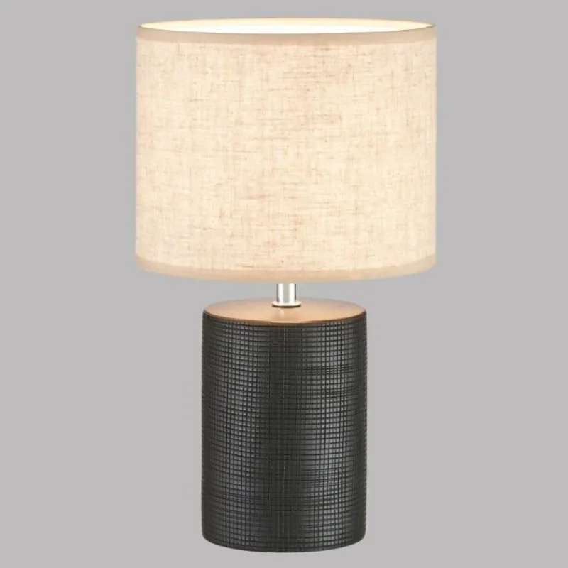 Lampes En Tissu-Luminaires Fischer & Honsel Lampe de table Fischer & Honsel Bois Noir, 1 lumière