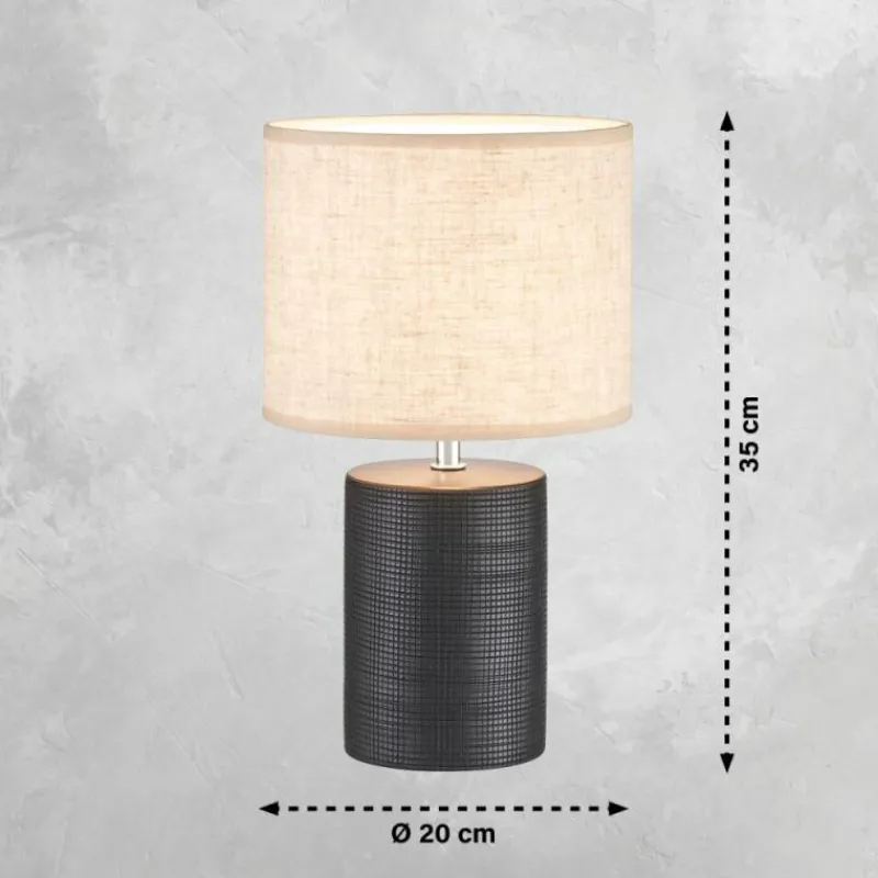 Lampes En Tissu-Luminaires Fischer & Honsel Lampe de table Fischer & Honsel Bois Noir, 1 lumière