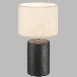 Lampes En Tissu-Luminaires Fischer & Honsel Lampe de table Fischer & Honsel Bois Noir, 1 lumière