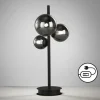 Suspension Verre Fumé-Luminaires Fischer & Honsel Lampe de table Fischer & Honsel Bala LED Noir, 3 lumières
