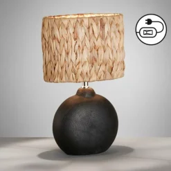 Luminaires Fischer & Honsel Lampe de table Fischer & Honsel Hyazinthe Noir, 1 lumière* Lampes À Poser