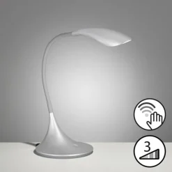 Luminaires Fischer & Honsel Lampe de table Fischer & Honsel Nil LED Argenté, 1 lumière* Éclairage Led