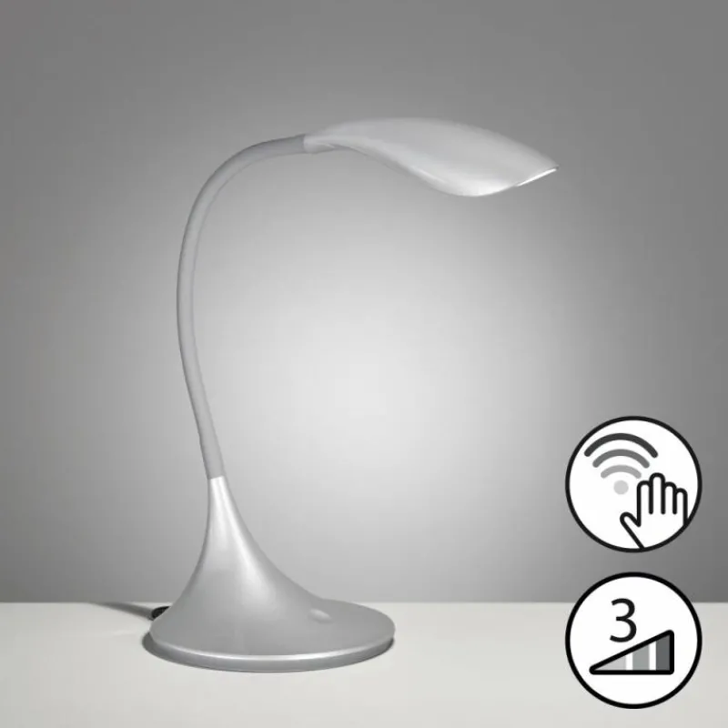 Luminaires Fischer & Honsel Lampe de table Fischer & Honsel Nil LED Argenté, 1 lumière* Éclairage Led