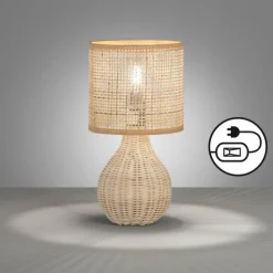 Lampes En Bois-Luminaires Fischer & Honsel Lampe de table Fischer & Honsel Nature Écru, 1 lumière