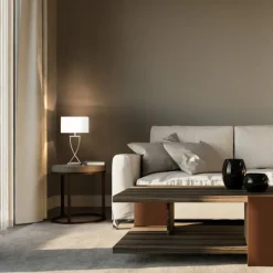 Lampes En Tissu-Luminaires Fischer & Honsel Lampe de table Fischer-Honsel Anni Nickel mat, 1 lumière