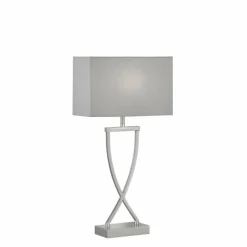 Lampes En Tissu-Luminaires Fischer & Honsel Lampe de table Fischer-Honsel Anni Nickel mat, 1 lumière
