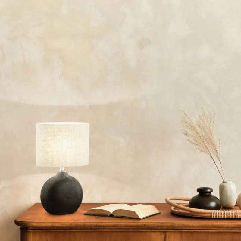 Lampes En Tissu-Luminaires Fischer & Honsel Lampe de table Fischer-Honsel Foro Noir, 1 lumière