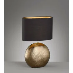 Lampes En Tissu-Luminaires Fischer & Honsel Lampe de table Fischer-Honsel Foro Bronze, 1 lumière