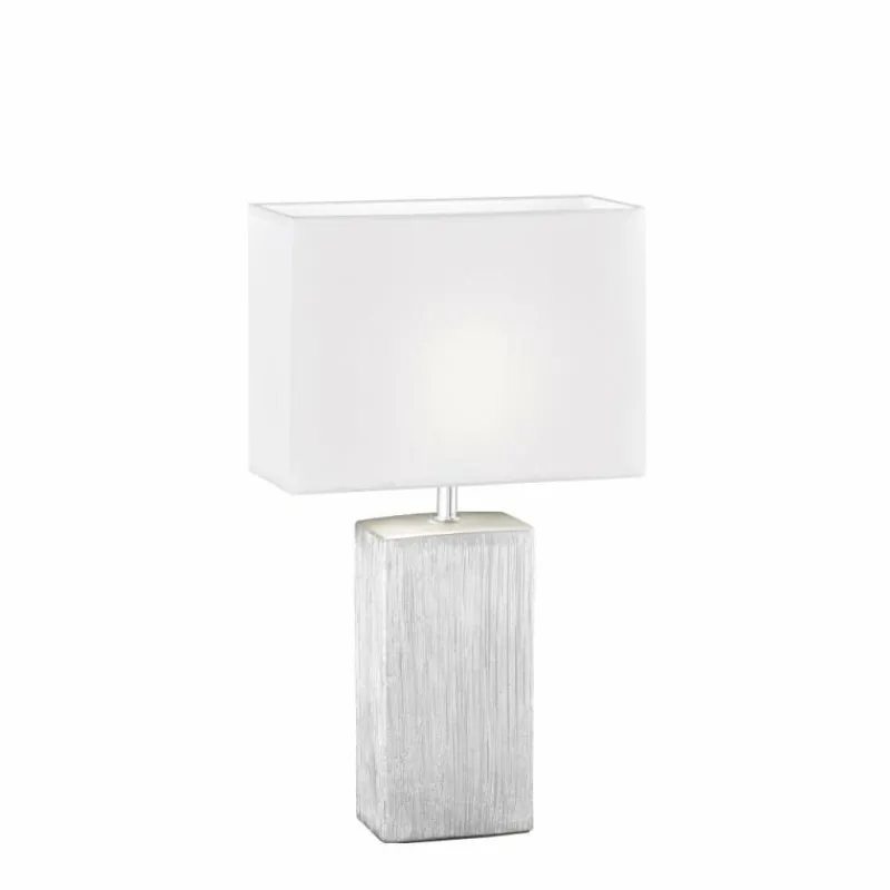 Lampes En Tissu-Luminaires Fischer & Honsel Lampe de table Fischer-Honsel Flens Argenté, 1 lumière