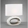 Lampes En Tissu-Luminaires Fischer & Honsel Lampe de table Fischer-Honsel Coba Blanc, 1 lumière