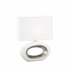 Lampes En Tissu-Luminaires Fischer & Honsel Lampe de table Fischer-Honsel Coba Blanc, 1 lumière
