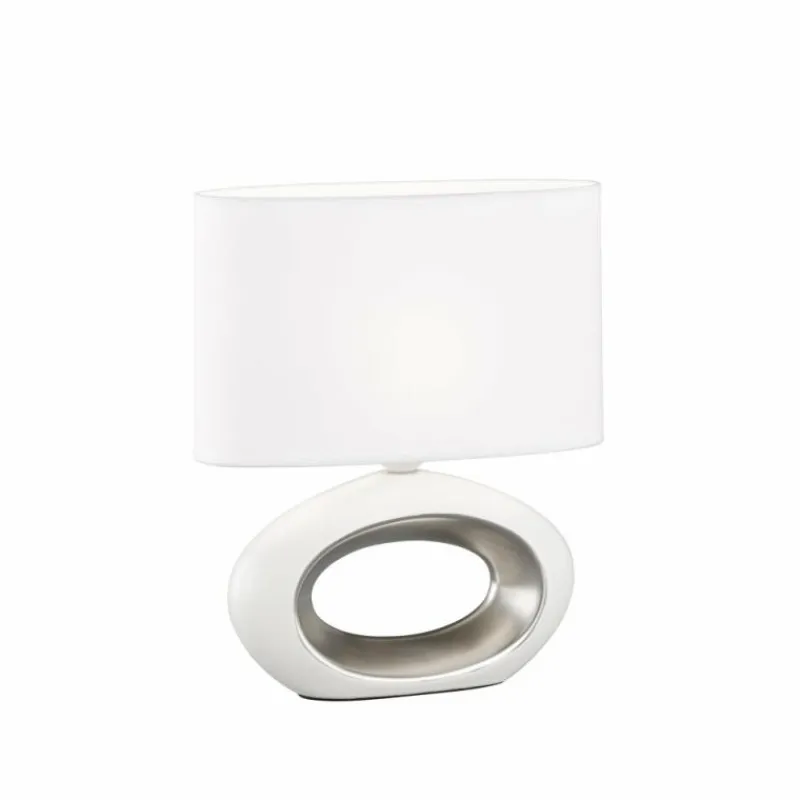 Lampes En Tissu-Luminaires Fischer & Honsel Lampe de table Fischer-Honsel Coba Blanc, 1 lumière