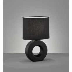 Lampes En Tissu-Luminaires Fischer & Honsel Lampe de table Fischer-Honsel Ponti Noir, 1 lumière