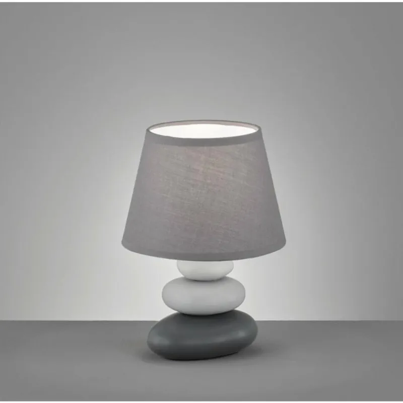 Lampes En Tissu-Luminaires Fischer & Honsel Lampe de table Fischer-Honsel Pibe Gris, 1 lumière