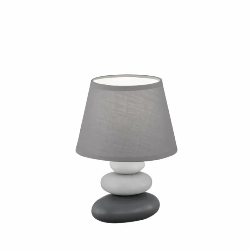 Lampes En Tissu-Luminaires Fischer & Honsel Lampe de table Fischer-Honsel Pibe Gris, 1 lumière