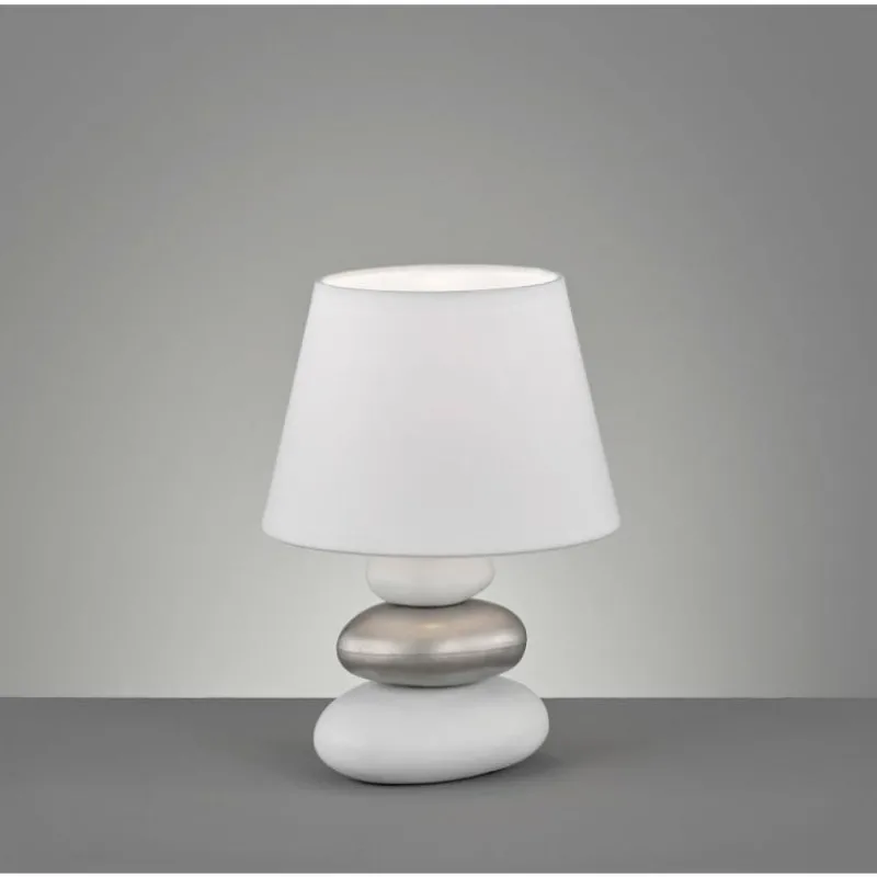 Lampes En Tissu-Luminaires Fischer & Honsel Lampe de table Fischer-Honsel Pibe Blanc, 1 lumière