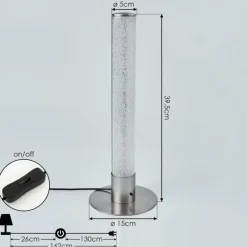 hofstein Lampe de table Flaut LED Nickel mat, 1 lumière, Télécommandes, Changeur de couleurs* Lampes À Poser