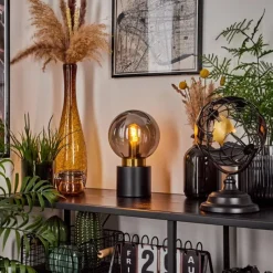 hofstein Lampe de table Flawil Laiton, Noir, 1 lumière