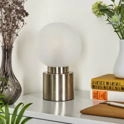 hofstein Lampe de table Flawil Nickel mat, 1 lumière