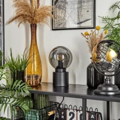 hofstein Lampe de table Flawil Noir, 1 lumière