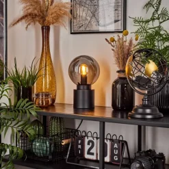 hofstein Lampe de table Flawil Noir, 1 lumière