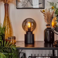 hofstein Lampe de table Flawil Noir, 1 lumière