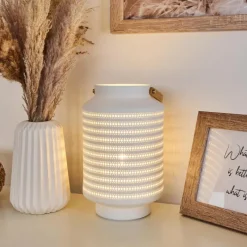 Luminaires Scandinaves-hofstein Lampe de table Forrnes Beige, Blanc, 1 lumière